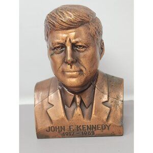 Vintage John F. Kennedy Bronze-Colored Bust Bank Banter Co.‎ Chicago U.S.A.